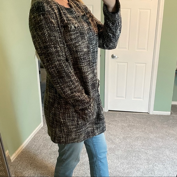 Chico’s tweed jacket Womens 1 medium m coat - Picture 2 of 6